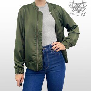 Michael Kors / Bomber Satin Jacket / Color Green Olive / Size S
